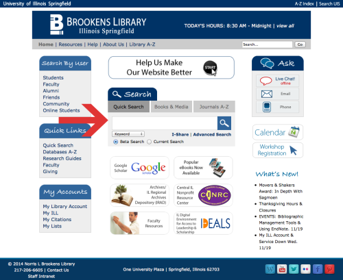 Brookens Library Homepage
