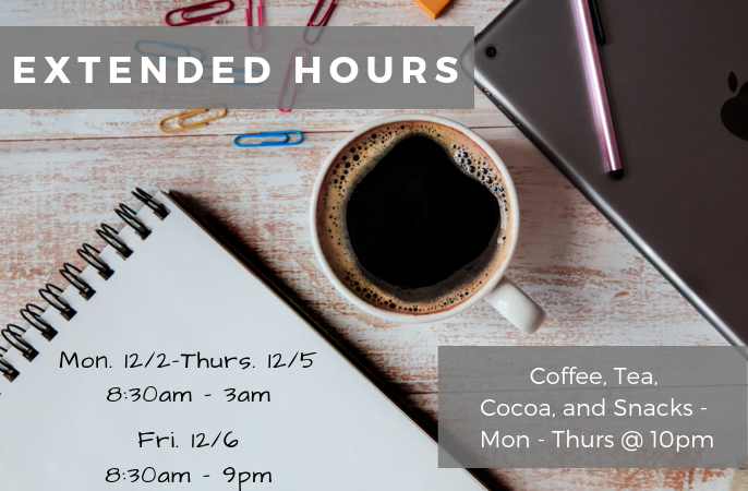 Extended Hours flyer listing hours. 
